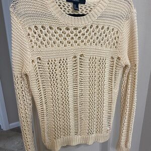 Warm Ivory Crochet Sweater very gently used. No sign of wear